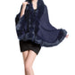 Faux Fur Shawl Wrap Stole Capelet Bridal Winter Wedding with Hook Hooded-black