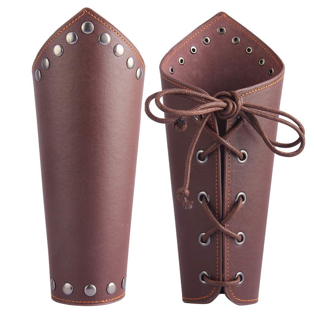 Leather Gauntlet Wristband Medieval Archery Bracers