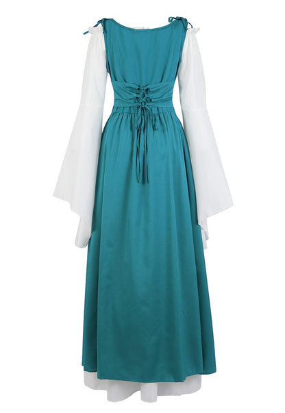 Renaissance Dresses for Women Medieval Costume Irish Long Over Dress Victorian Vintage Halloween X-Large 6508-dark Green