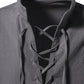 Men's Long Sleeve Shirts Retro Style Lace up for Medieval,Viking,Hippie Halloween Cosplay Pirate Renaissance Costume Small Khaki