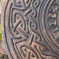 Handcarved Birch Viking Shield with Nordic Vegvisir Symbol, 24"