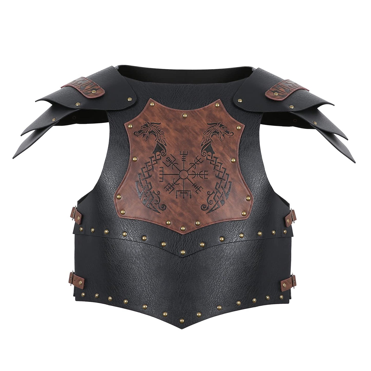 HZMAN Viking Warrior Chest Armor Medieval PU Leather Vest