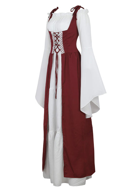 Pink Long Sleeve Irish Renaissance Dress Women's Pirate Costume