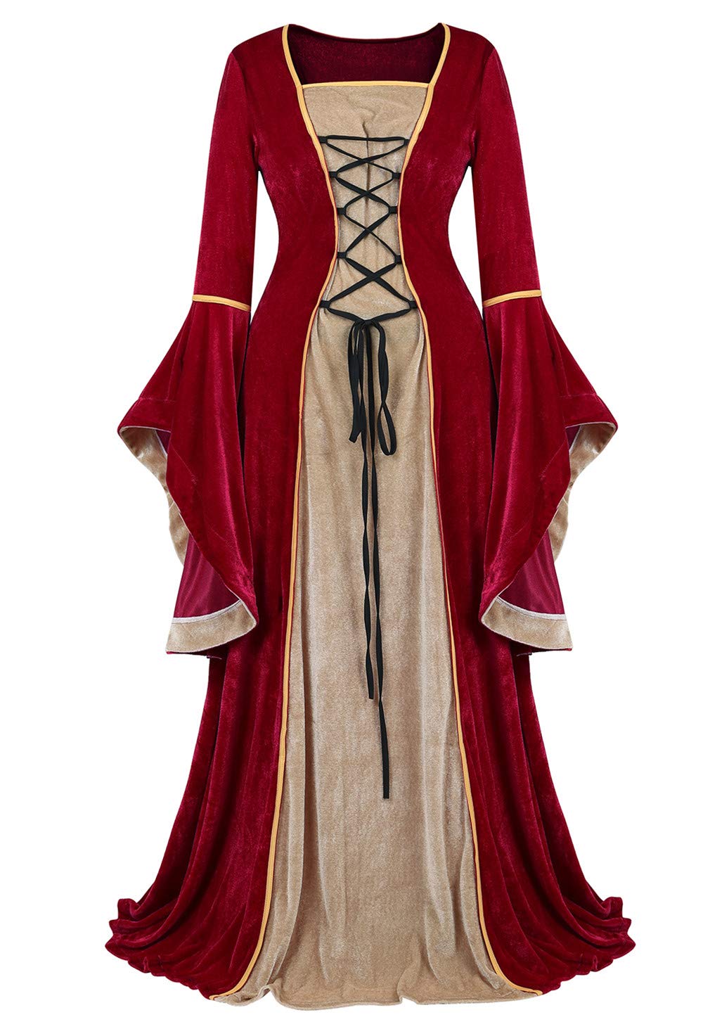 Black Women's Medieval Renaissance Costume Velvet Queen Dresses