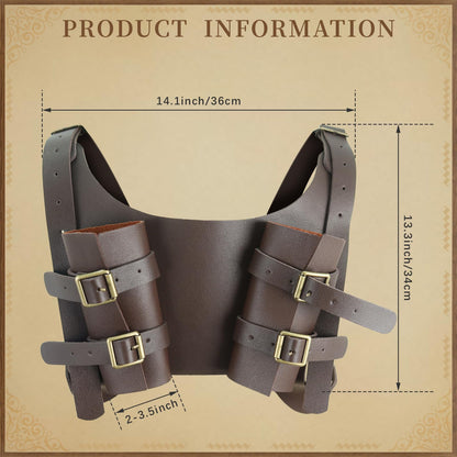 SMARCH Medieval Viking Leather Arm Guards for Men Renaissance Renaissance Viking Pirates Cosplay Costume Accessories for Halloween Parties, LARP and Ren Faire Cosplay (Brown) Arm Guards Brown