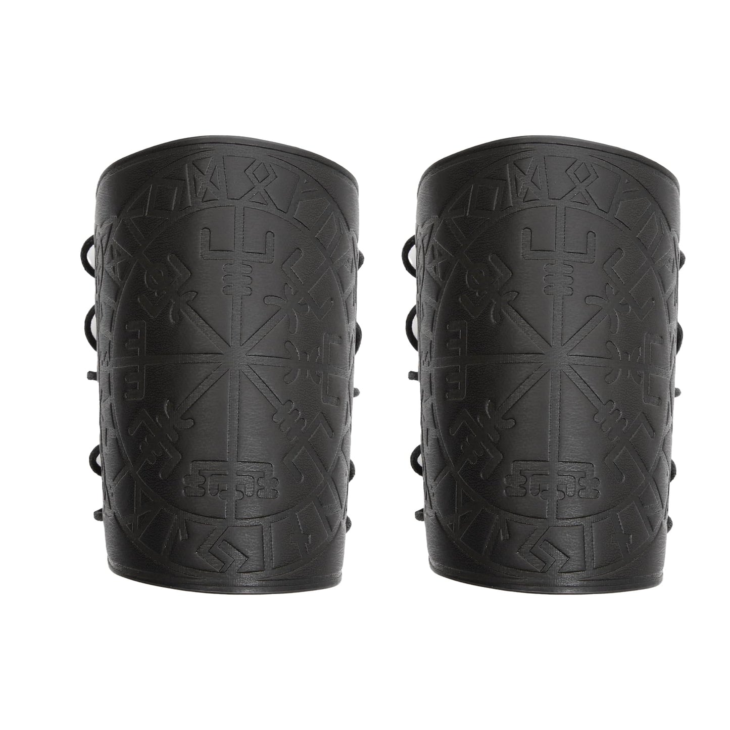 GelConnie Leather Gauntlet Wristband Viking Leather Arm Guard Medieval Armor Bracers Leather Armband Wrist Guards Cosplay Black Leather Bracers