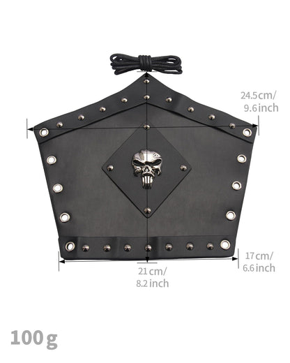 GelConnie Leather Gauntlet Wristband Viking Leather Arm Guard Medieval Armor Bracers Leather Armband Wrist Guards Cosplay Black Leather Bracers