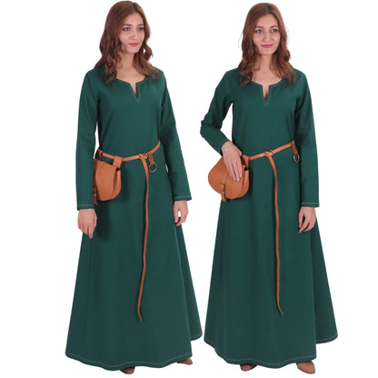 Turkish Made Natural Cotton Fraye Viking Medieval Women Dress
