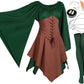 Pack of 5 Green and Brown Women's Renaissance Medieval Dress for Mardi Gras Carnival Dress Masquerade Party