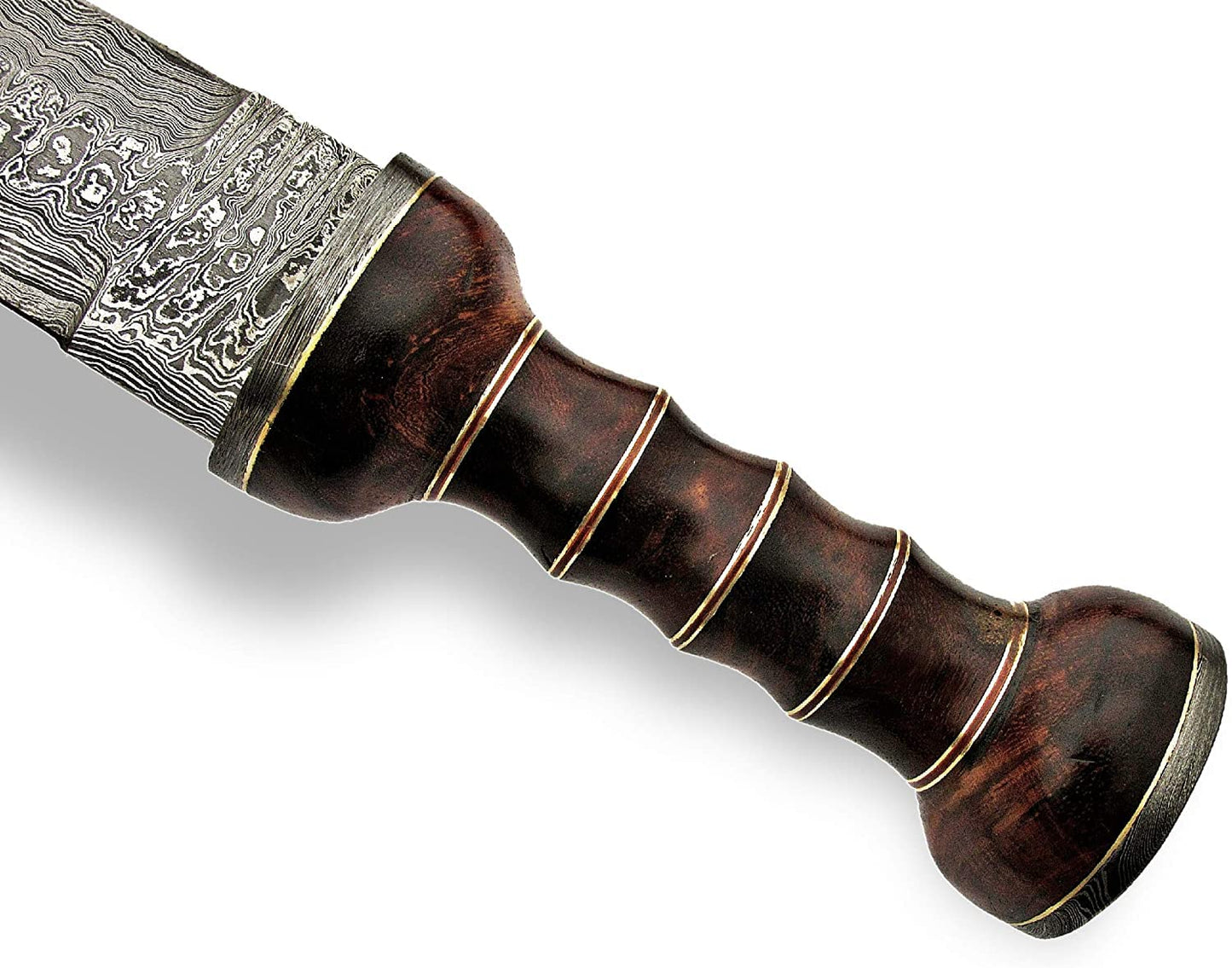 REG-2197 - Custom Handmade Damascus Steel 17 Inches Dirk Blade Knife - Perfect Grip Rose Wood Handle Scottish Dir