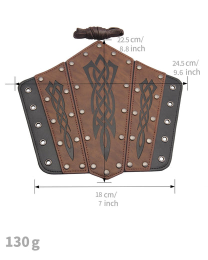 Leather Gauntlet Wristband Medieval Bracers Viking Wrist Guards Archery Guards Bracers Wide Arm Armor Cuff for Women Men 2PCS Knight Wrist Bracers