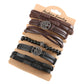 HZMAN Genuine Leather Tree of life Bracelets Men Women, Tiger Eye Natural Stone Lava Rock Beads Ethnic Tribal Elastic Bracelets Wristbands Classic Set