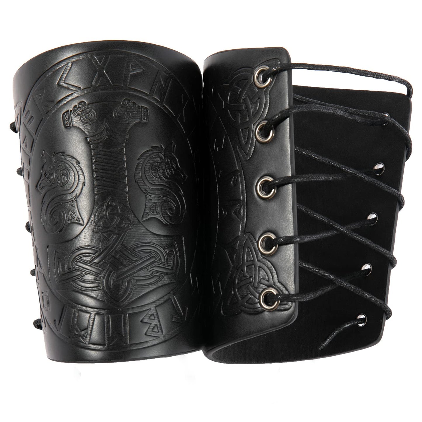 JAOYU Leather Bracers Arm Armor Viking Cuffs