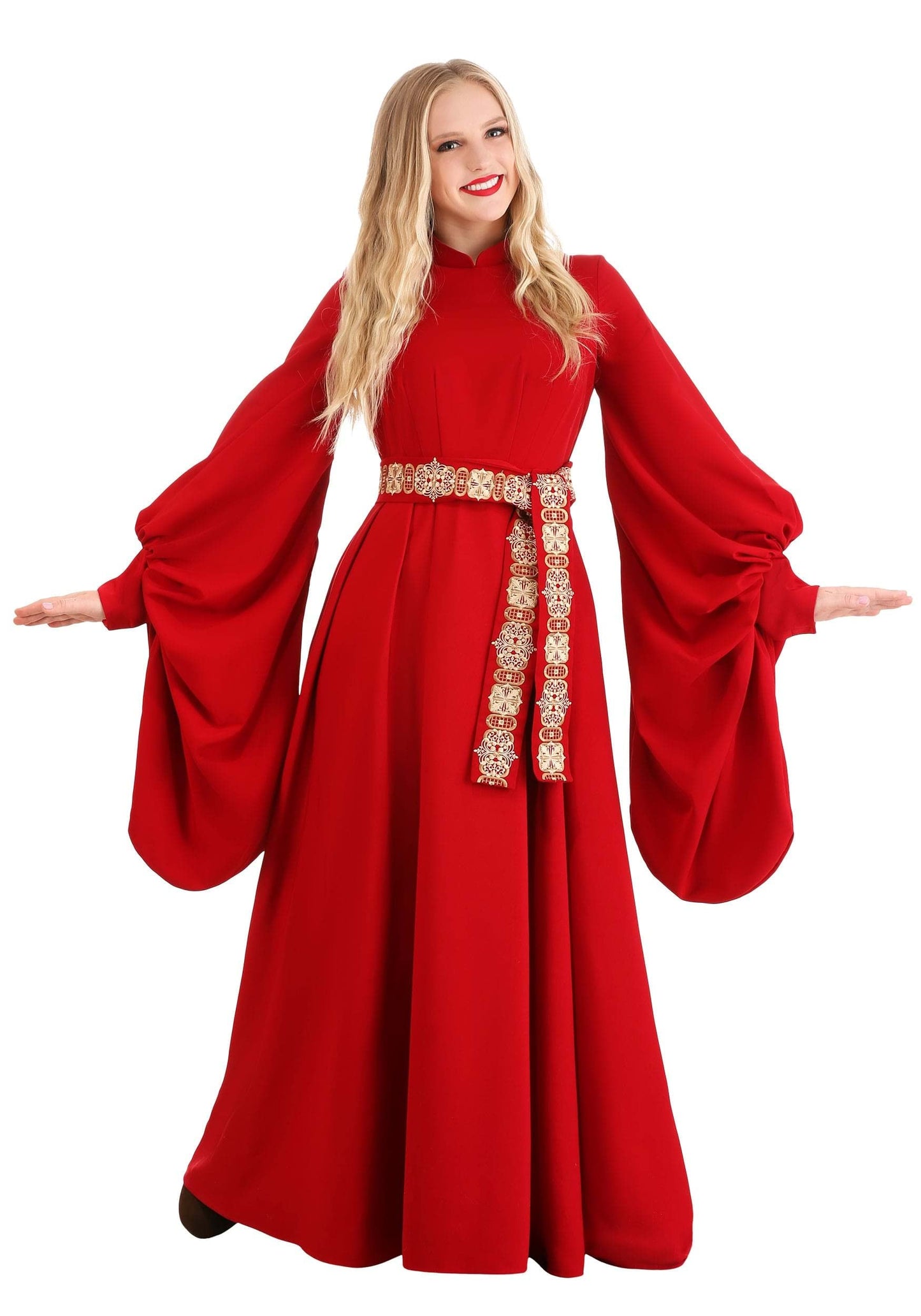 Robin Red Belled Sleeves Dress