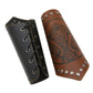 GelConnie Leather Gauntlet Wristband Viking Leather Arm Guard Medieval Armor Bracers Leather Armband Wrist Guards Cosplay Black Leather Bracers