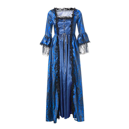 Wine Gothic Witch Medieval Wedding Dress Renaissance Dress for Women