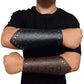 GelConnie Leather Gauntlet Wristband Viking Leather Arm Guard Medieval Armor Bracers Leather Armband Wrist Guards Cosplay Black Leather Bracers