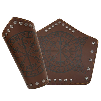 GelConnie Leather Gauntlet Wristband Viking Leather Arm Guard Medieval Armor Bracers Leather Armband Wrist Guards Cosplay Black Leather Bracers