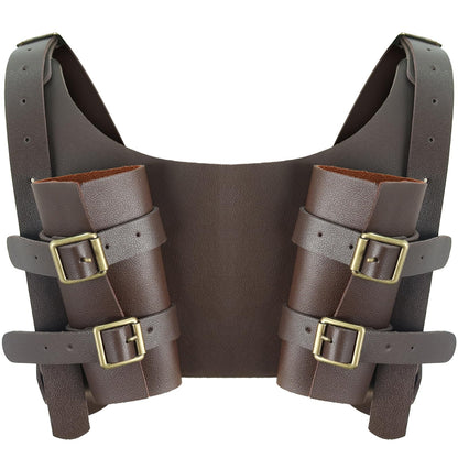 SMARCH Medieval Viking Leather Arm Guards for Men Renaissance Renaissance Viking Pirates Cosplay Costume Accessories for Halloween Parties, LARP and Ren Faire Cosplay (Brown) Arm Guards Brown