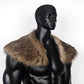 L'VOW Men's Viking Fur Collar Medieval Renaissance Wrap King Warrior Cape Shawl Halloween LARP Winter Cosplay Costume Brown-1