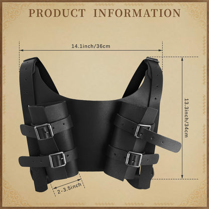 SMARCH Medieval Viking Leather Arm Guards for Men Renaissance Renaissance Viking Pirates Cosplay Costume Accessories for Halloween Parties, LARP and Ren Faire Cosplay (Brown) Arm Guards Brown