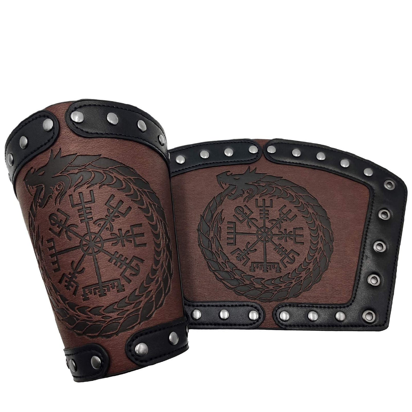 JAOYU Leather Bracers Arm Armor Viking Cuffs