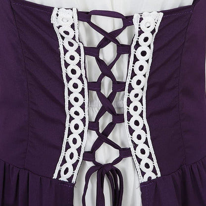 Pink Long Sleeve Irish Renaissance Dress Women's Pirate Costume