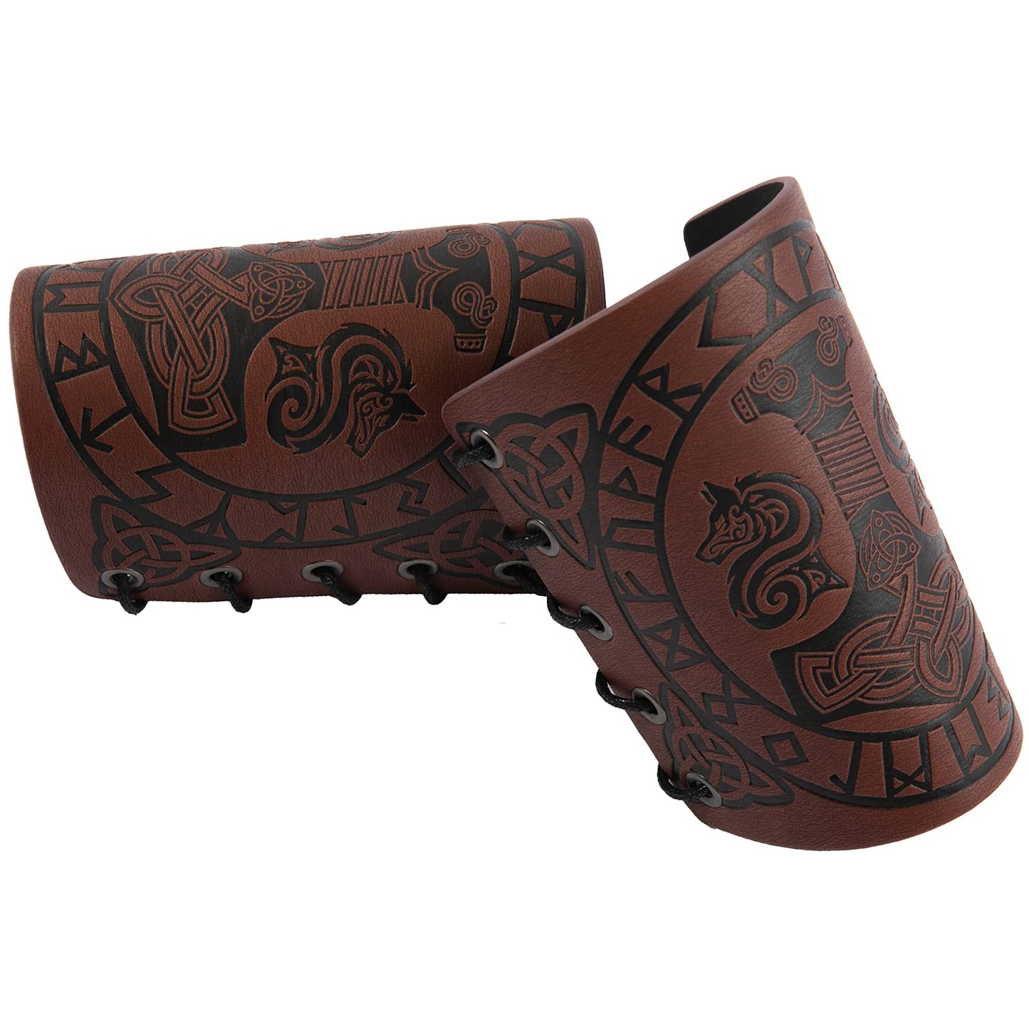 HiiFeuer Viking Arm Bracer, Embossed Norse Symbol