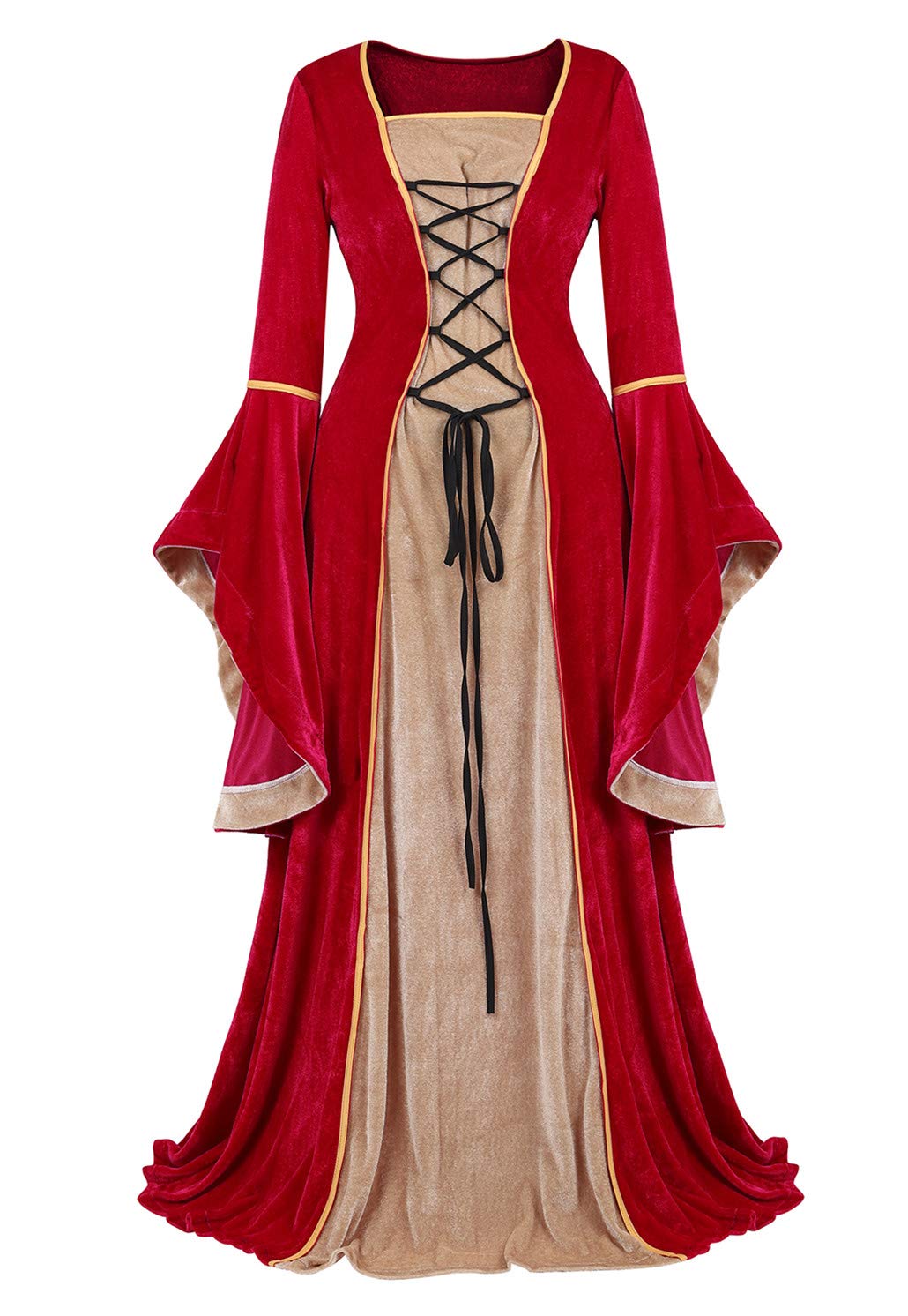 Black Women's Medieval Renaissance Costume Velvet Queen Dresses