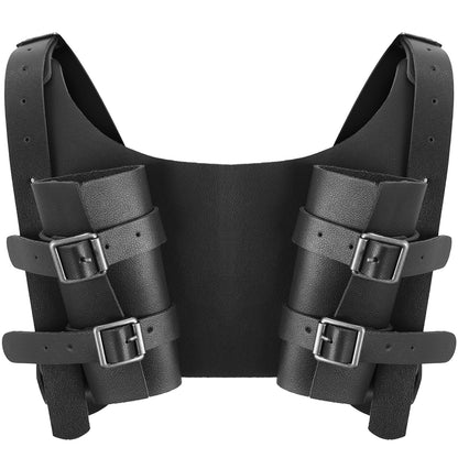 SMARCH Medieval Viking Leather Arm Guards for Men Renaissance Renaissance Viking Pirates Cosplay Costume Accessories for Halloween Parties, LARP and Ren Faire Cosplay (Brown) Arm Guards Brown