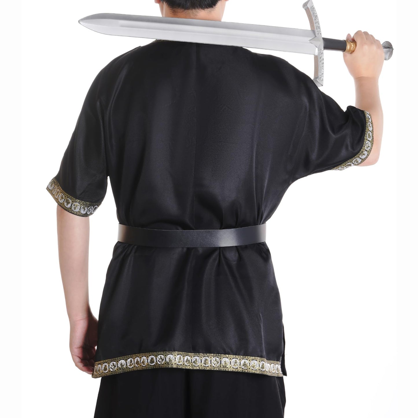 Medieval Warrior Costume Set Viking T-Shirt Leather Renaissance Belt