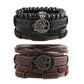 HZMAN Genuine Leather Tree of life Bracelets Men Women, Tiger Eye Natural Stone Lava Rock Beads Ethnic Tribal Elastic Bracelets Wristbands Classic Set