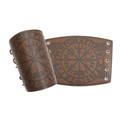 GelConnie Leather Gauntlet Wristband Viking Leather Arm Guard Medieval Armor Bracers Leather Armband Wrist Guards Cosplay Black Leather Bracers