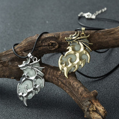 Luminous Pterodactyl Dragon Necklace - Glow in The Dark - Vintage Punk Pendant