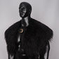 L'VOW Men's Viking Fur Collar Medieval Renaissance Wrap King Warrior Cape Shawl Halloween LARP Winter Cosplay Costume Brown-1