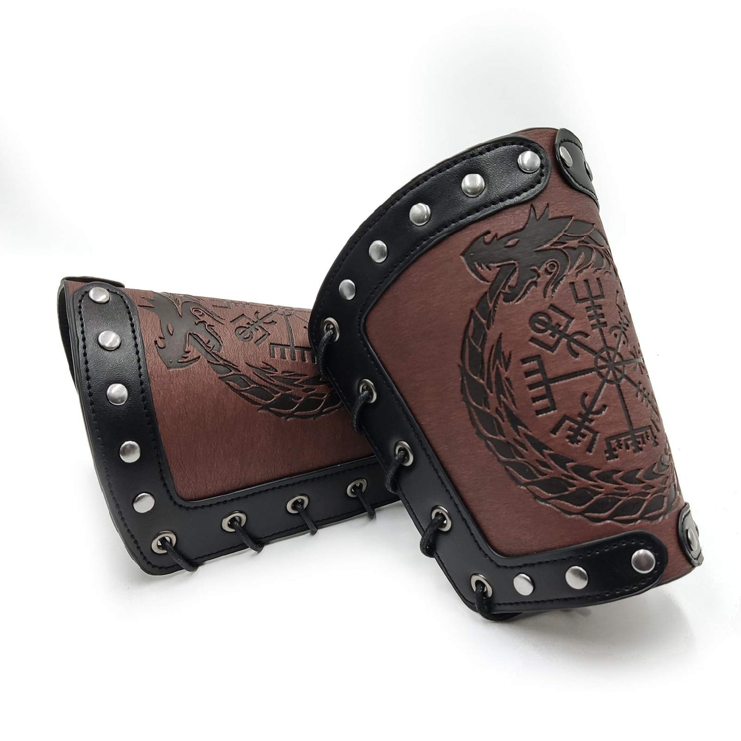 HiiFeuer Embossed Jormungandr Leather Arm Armor