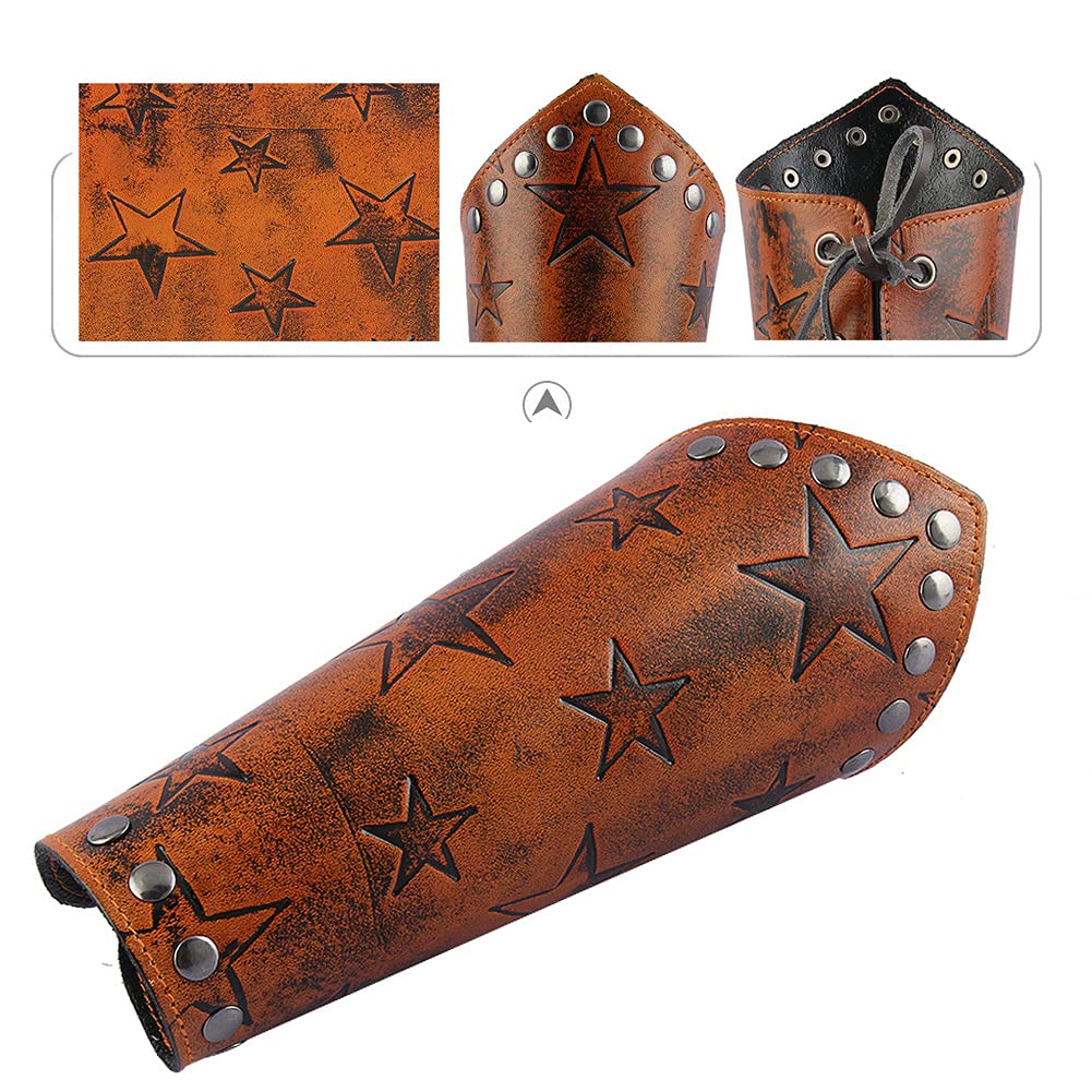 Leather Gauntlet Wristband Medieval Archery Bracers