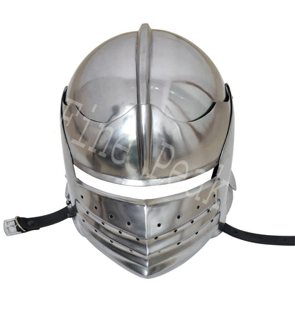 Medieval North Italian bellows face Visored Sallet Late Helmet