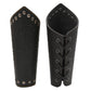 GelConnie Leather Gauntlet Wristband Viking Leather Arm Guard Medieval Armor Bracers Leather Armband Wrist Guards Cosplay Black Leather Bracers