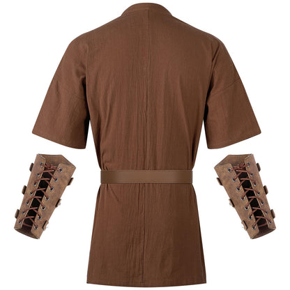 Renaissance Costume Men Medieval Viking Tunic 3 pcs
