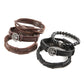 HZMAN Genuine Leather Tree of life Bracelets Men Women, Tiger Eye Natural Stone Lava Rock Beads Ethnic Tribal Elastic Bracelets Wristbands Classic Set