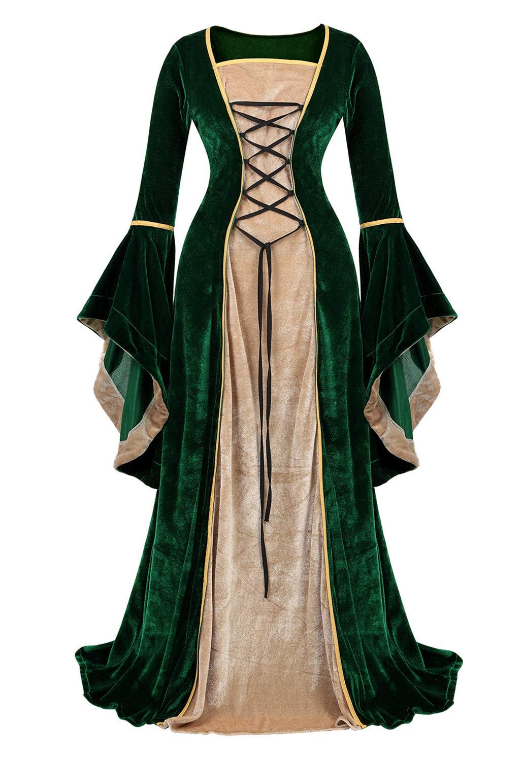 Black Women's Medieval Renaissance Costume Velvet Queen Dresses