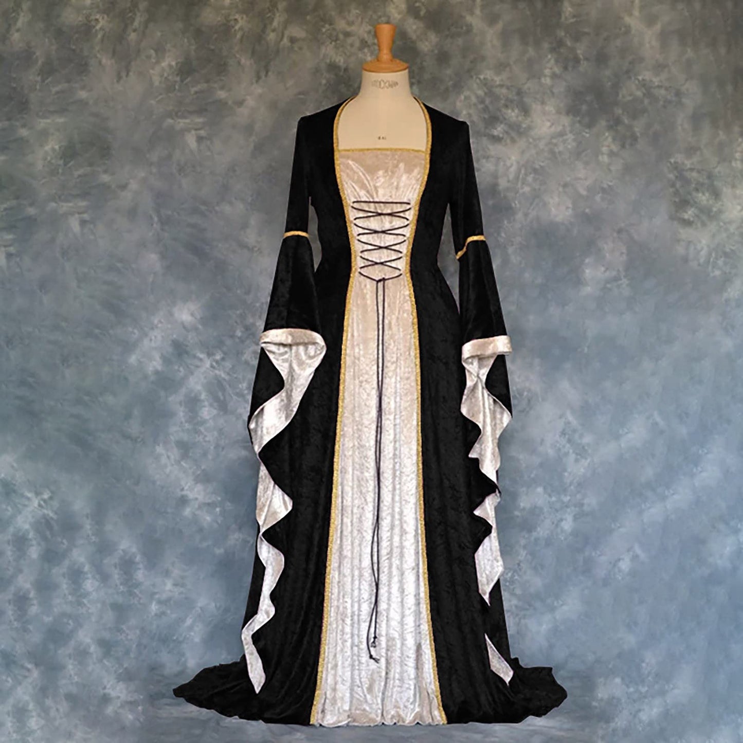 Wine Gothic Witch Medieval Wedding Dress Renaissance Dress for Women