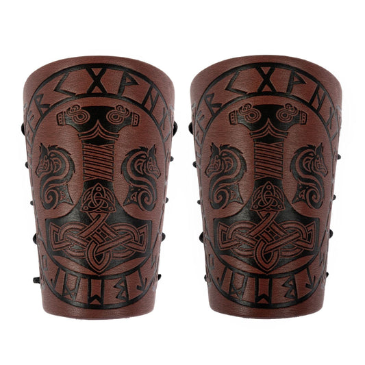 HiiFeuer Viking Arm Bracer, Embossed Norse Symbol