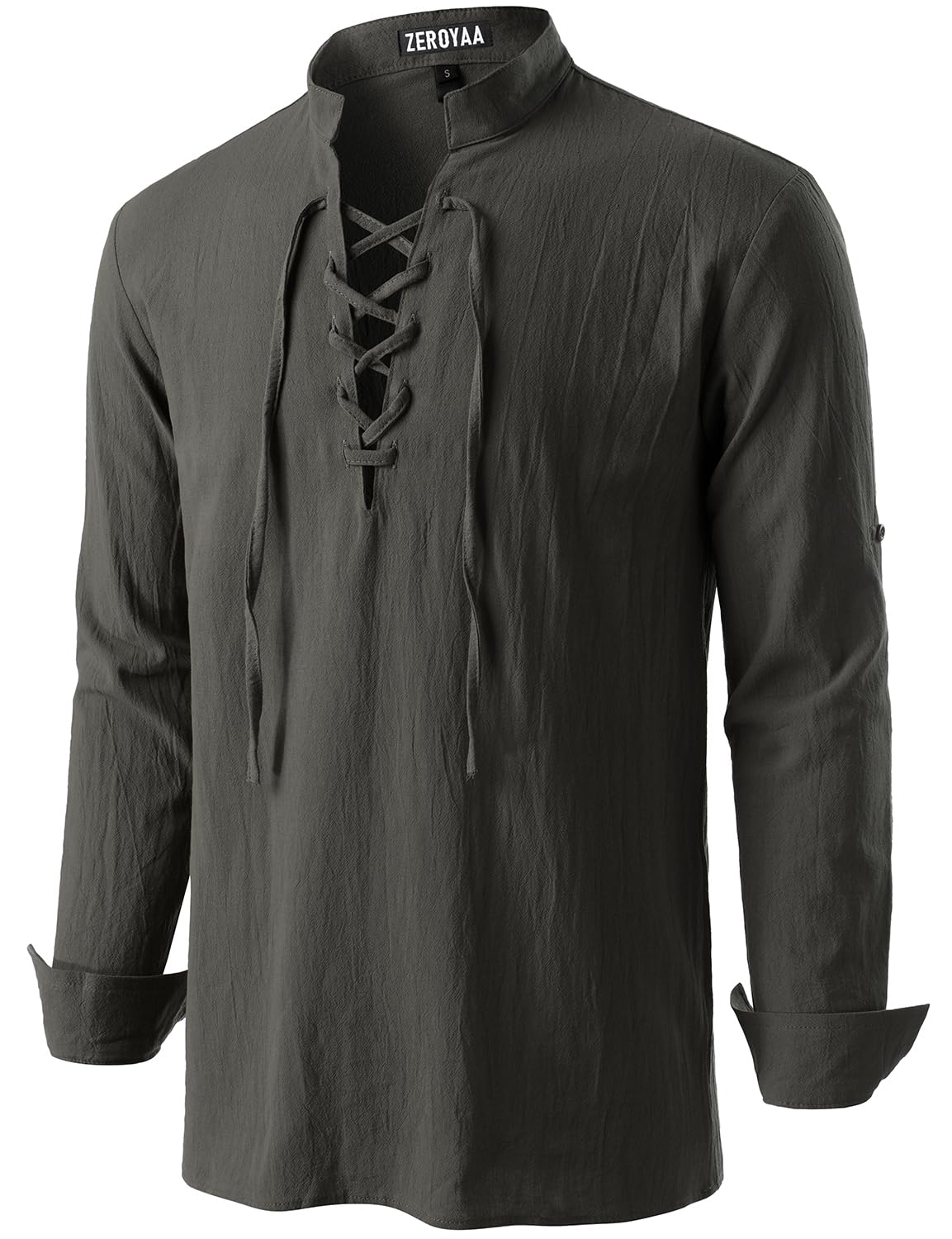 Men's Medieval Vintage Long Sleeve Lace Up Shirt