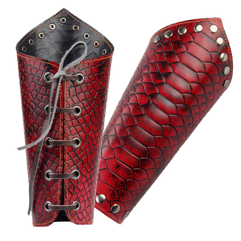 JAOYU Leather Bracers Arm Armor Viking Cuffs