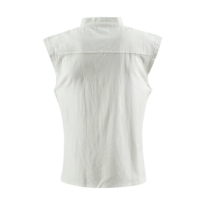 Mens Medieval Renaissance Pirate Costume Sleeveless Lace-up