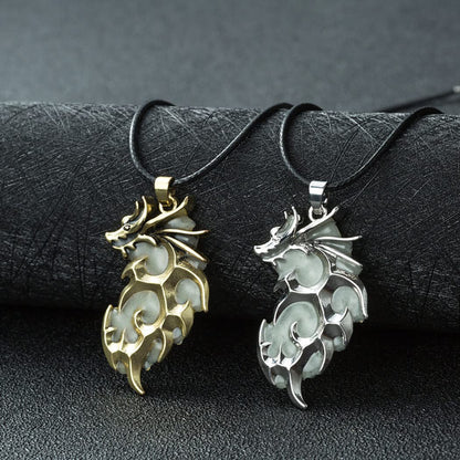 Luminous Pterodactyl Dragon Necklace - Glow in The Dark - Vintage Punk Pendant