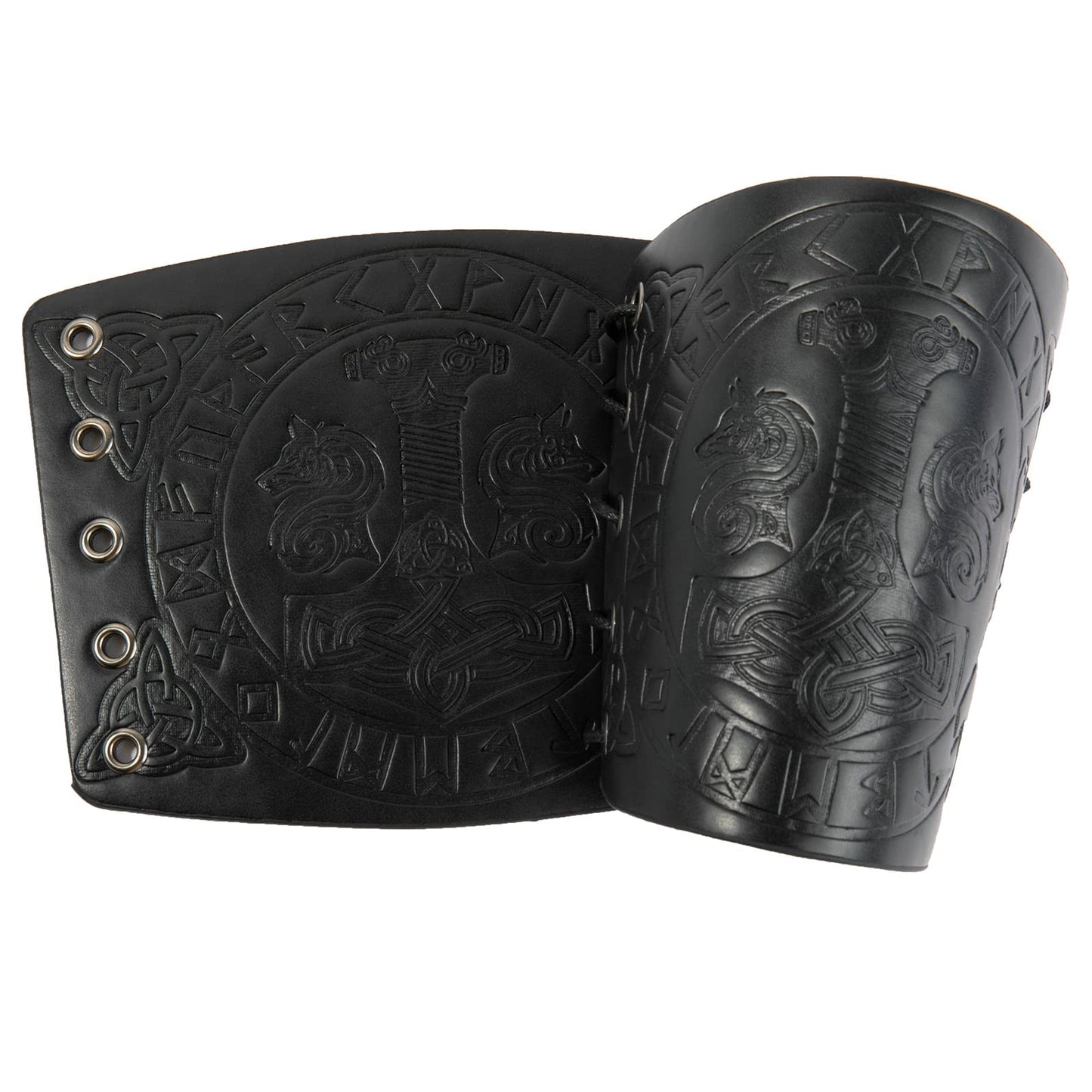 JAOYU Leather Bracers Arm Armor Viking Cuffs