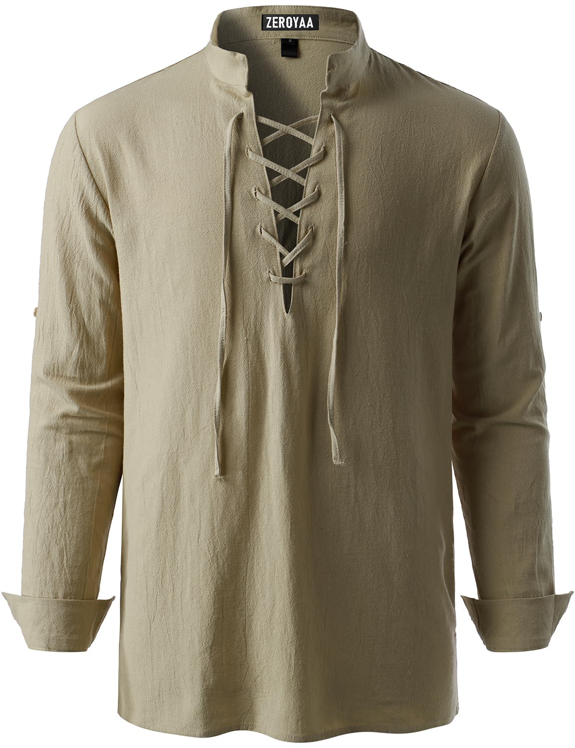 Men's Medieval Vintage Long Sleeve Lace Up Shirt